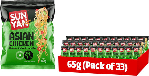 Sun Yan Asian Chicken Flavour Instant Noodles 33 x 65g (Box) - Out of Date