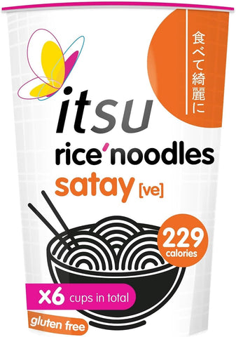 Itsu Satay Noodle Cup 6 x 64g - Out of Date