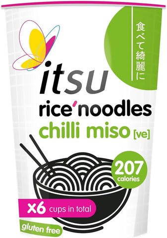 Itsu Chilli Miso Noodle Cup 6 x 63g - Out of Date