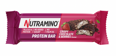 Nutramino Crispy Chocolate & Berries Protein Bar 12 x 55g - Out of Date