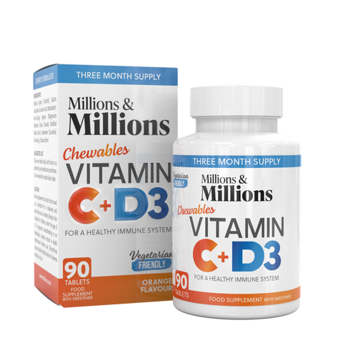 Millions & Millions Vitamin C + Vitamin D3 90 Tabs - Out of Date