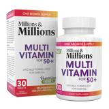 Millions & Millions 50+ Multi Vitamin & Minerals (Box) 8 x 30 Tablets - Out of Date