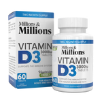 Millions & Millions Vitamin D3 3000iu 60 Tabs - Out of Date