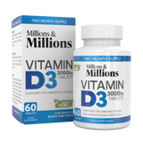 Millions & Millions Vitamin D3 3000iu 60 Tabs - Out of Date