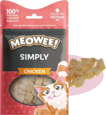 Meowee Simply Chicken Cat Treats 10g - Out of Date