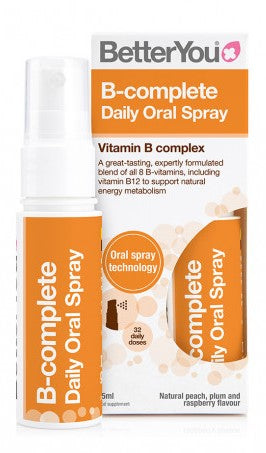 BetterYou B-complete Daily Oral Spray, Natural Peach, Plum & Raspberry 25ml