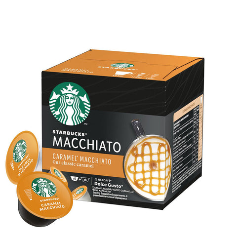 Starbucks Dolce Gusto Coffee Pods Caramel Macchiato (12 Caps) - Out of Date 