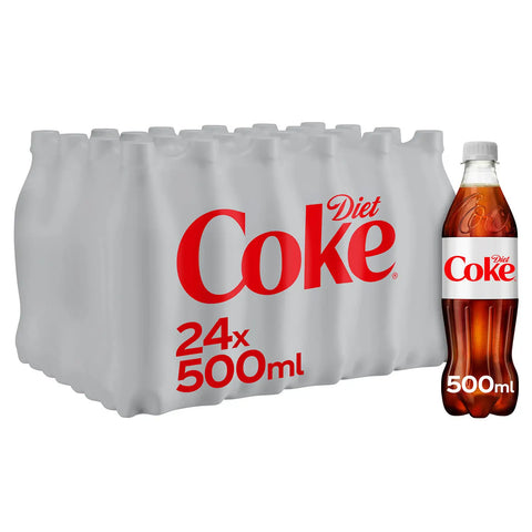 Coca Cola Diet Coke Bottle 24 x 500ml - Out of Date