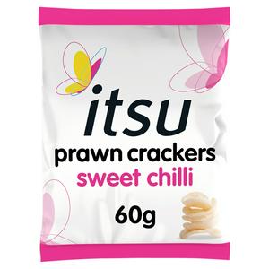 Itsu New Sweet Chilli Prawn Crackers 60g - Out of Date