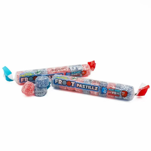 Factory Candy Froot Pastillz	Strawberry vs Blue Razz 30g - Out of Date
