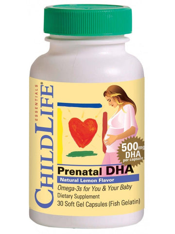 Child Life Prenatal DHA 500mg 30 Softgels - Out of Date