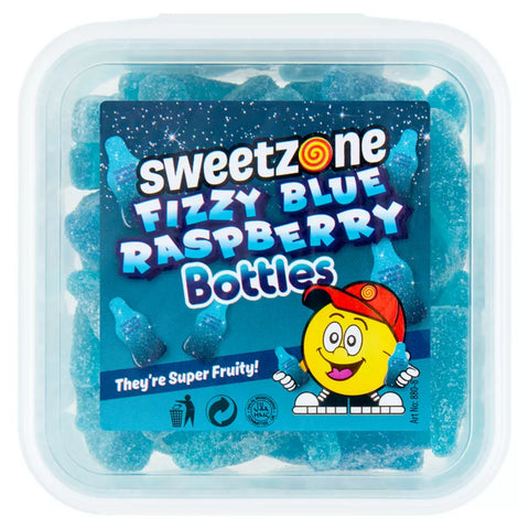Sweetzone Fizzy Blue Raspberry Bottles 180g - Out of Date