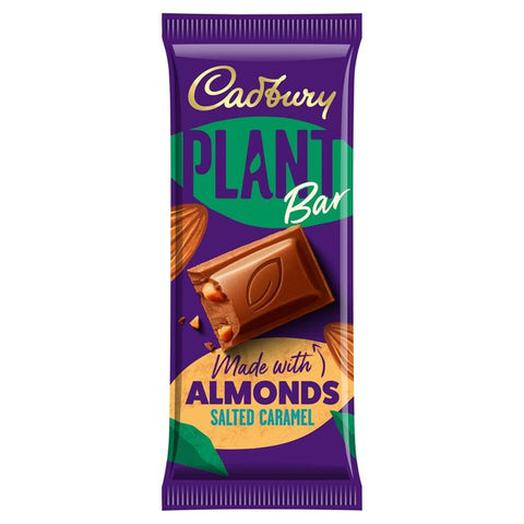 Cadbury Plant Bar Almonds & Salted Caramel 90g - Out of Date