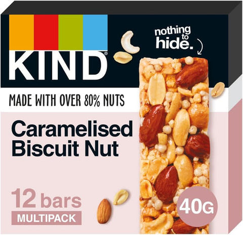 KIND Caramelised Biscuit Nut Bar 12 x 40g - Out of Date