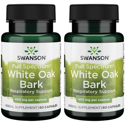 Swanson White Oak Bark 400mg 60 Caps - Out of Date