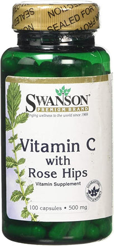 Swanson Vitamin C with Rose Hips Extract 100 Caps - Out of Date