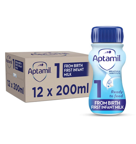 Aptamil Stage 1 Ready to Feed Infant Milk 12 x 200ml - Out of Date