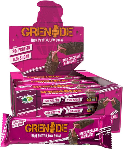 Grenade Dark Chocolate Raspberry Carb Killa Bar 12 x 60g