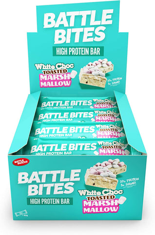 Battle Bites White Chocolate Marshmallow 12 x 62g - Out of Date