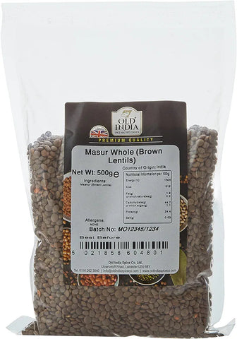 Old India Masur Whole (Brown Lentils) 500g