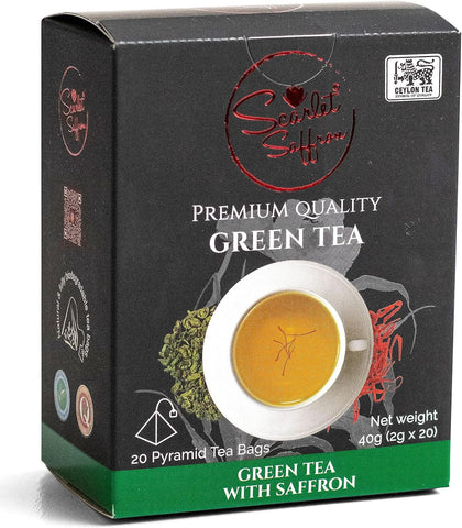 Scarlet Saffron Green Tea with Natural Saffron (20 pack) - Out of Date