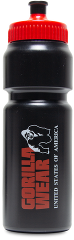 Gorilla Wear Classic Sports Bottle - Black/Red - gymstop