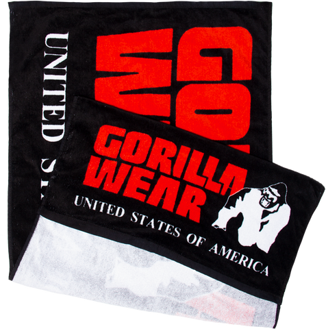 Gorilla Wear Functional Gym Towel - Black/Red - gymstop
