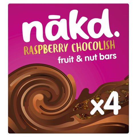 Nakd Raspberry Chocolish 4 x 35g - Out of Date