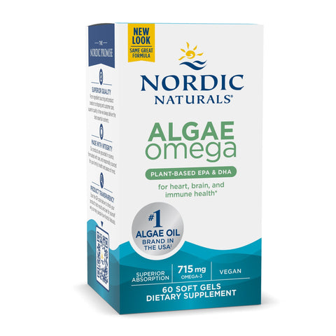 Nordic Naturals Algae 715mg Omega 3 60 Softgels - Out of Date