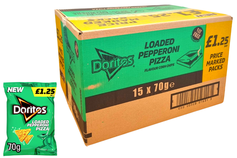 Doritos Loaded Pepperoni Pizza 15 x 70g (Box) - Out of Date