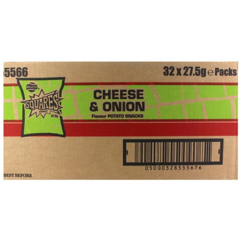 Walkers Squares Cheese & Onion 32 x 27.5g - Out of Date