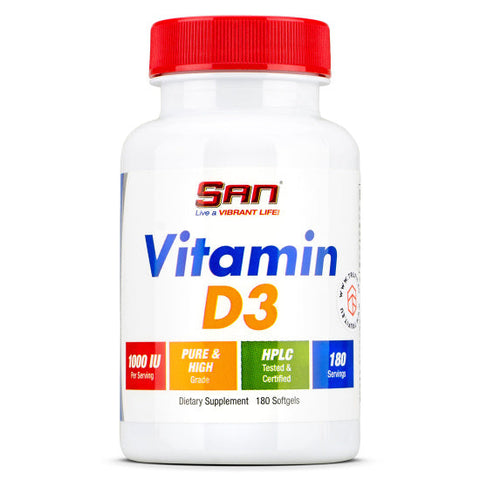 SAN Vitamin D3 1000IU 180 Gels - Short Dated