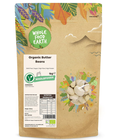 Wholefood Earth Organic Butter Beans 1kg - Out of Date