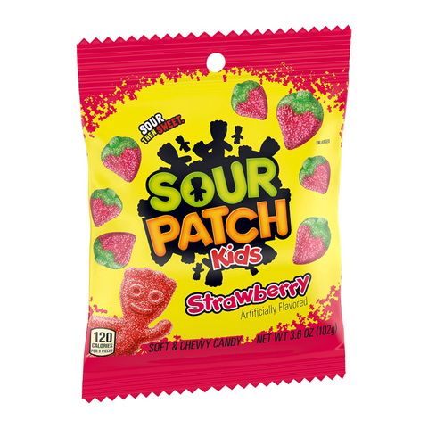 Sour Patch Kids Strawberry Peg Bag 102g - Out of Date